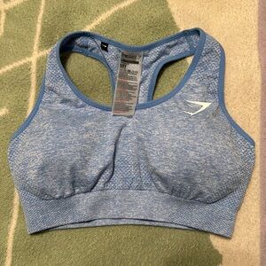Barely worn gymshark vital seamless blue sports bra size small